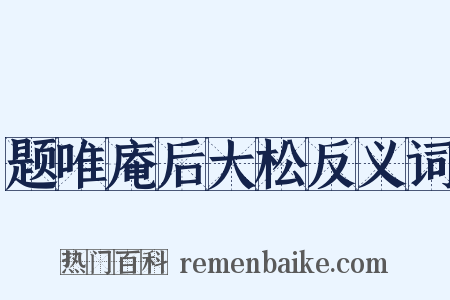 题唯庵后大松反义词是什么意思的图片